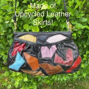 Upcycled Patchwork Vintage Leather Purse Caprice